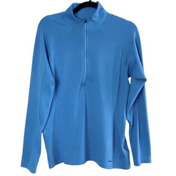 PATAGONIA Women Capilene 3 Base Layer Shirt Sz M Blue 1/2 Zip Polartec 68-33 - Picture 2 of 10